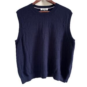 Boden Women’s Sweater Vest Size XL Navy Blue 100% Cashmere Knitted Tank